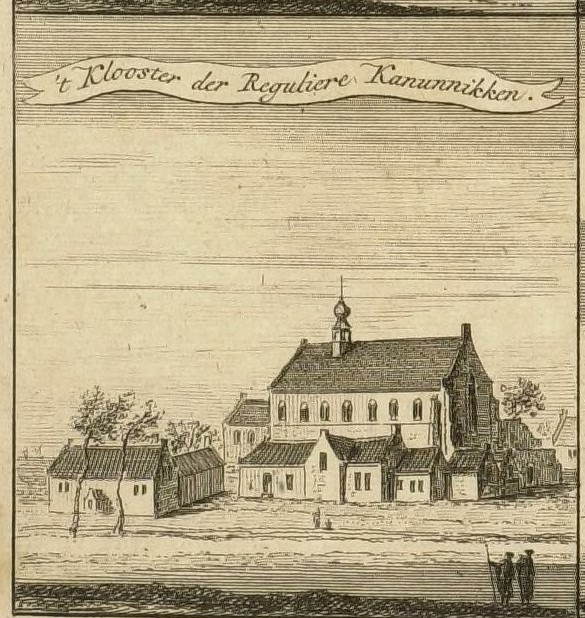 2. Reguliersklooster. Detail van prent Thomas Thomasz 1578. NL HlmNHA 1100 KNA006002076