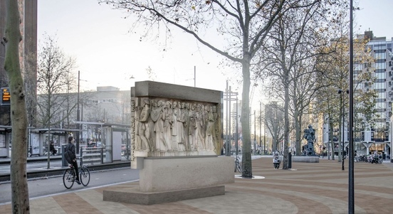 Zo komt de gevelsteen op de Coolsingel te staan © Frans Blok/3DEVELOP